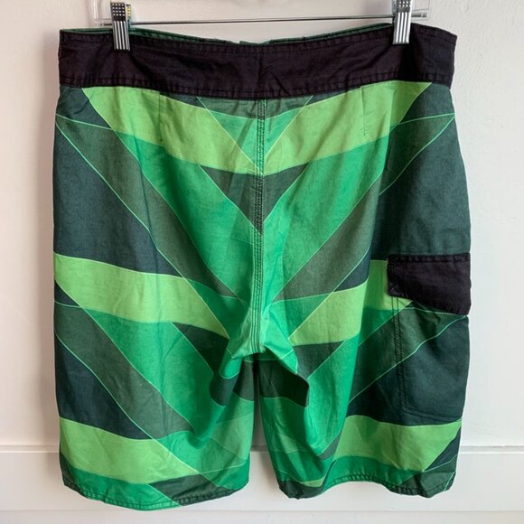 Mountain Dew Green Abstract Board Shorts - Picture 2 of 7
